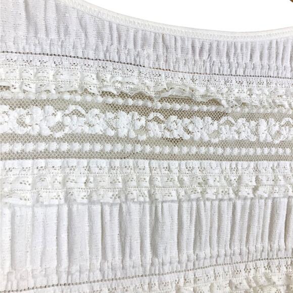 By Timo Romantic White Lace V-Neck Long Sleeve Blouse Size Medium - Picture 5 of 6